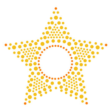 Five pointed star dots label