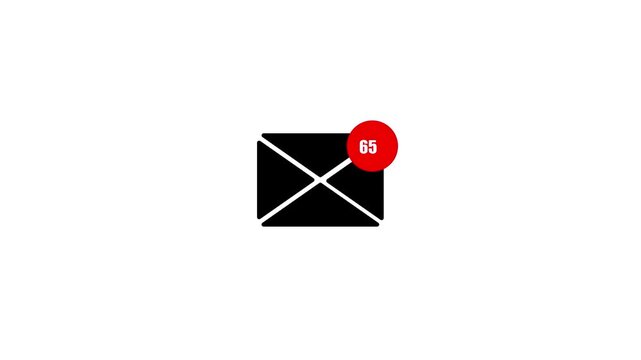 White email envelope symbol featuring a bright red circular alert with the number, representing online communication and message notifications.new messages on a digital interface background.
