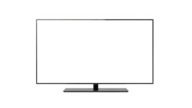 Modern flat screen television with a blank white display panel