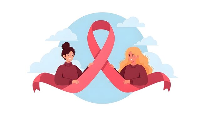 World aids day awareness two women supporting hiv prevention and education