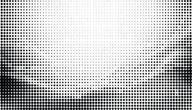 Abstract halftone dot pattern background with dark radial gradient effect and vector texture.