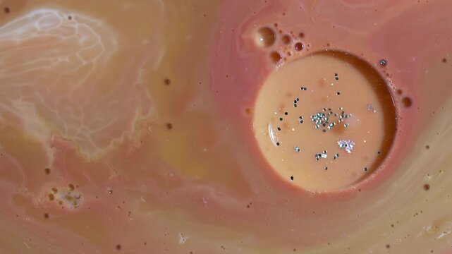 Swirling Beige Cream and Terracotta Textures with Glitter