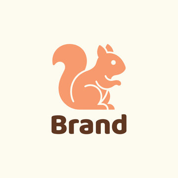Orange squirrel silhouette logo with brand text.