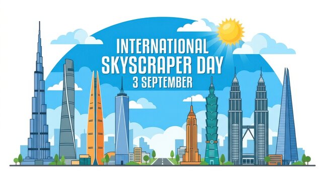 Illustration of Skyscrapers on International Skyscraper Day