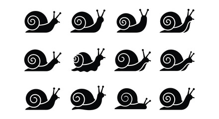 Snail Silhouettes A Collection Of Flat Vector Illustrations © Arif Hossain
