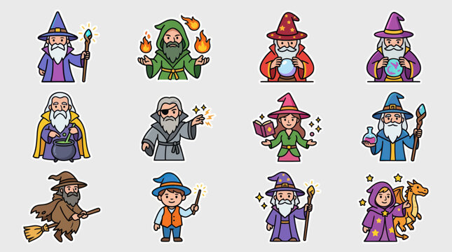 Magical wizards and sorcerers collection
