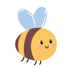 Cute cartoon bee on a white background © Darriar
