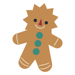 Obraz premium Gingerbread flat christmas cookie