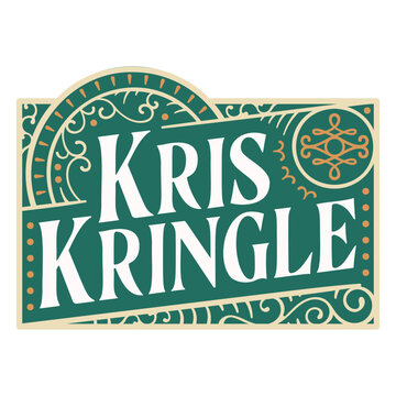 Kris kringle santa claus sign vintage badge