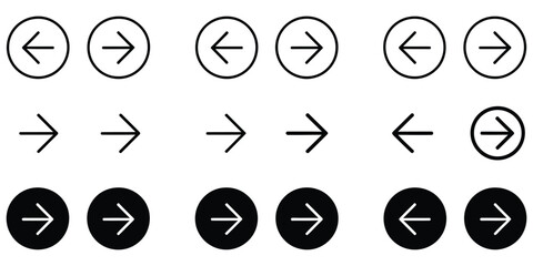 Arrow buttons icon featuring rounded next and previous navigation signs for website carousel controls and digital interface elements, vector design ©   welcome SAIFUL
