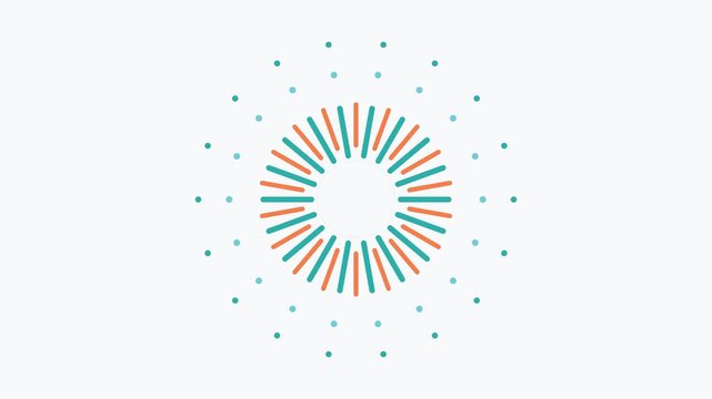 Vibrant colorful illustration of growing minimalist design elements exploding outward
