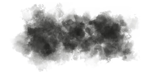 Obraz premium Black smoke cloud texture with realistic soft vapor and fog effect isolated on white background. Dramatic atmospheric element for overlays, backgrounds, posters, horror themes, and digital designs.