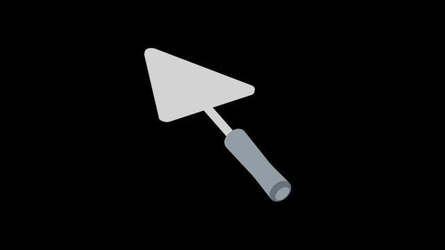Modern Isometric Masonry Trowel Animation for Construction and Building Projects