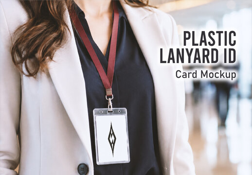 Plastic Lanyard ID Card Mockup