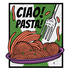 Ciao pasta italian quote badge © Vexels