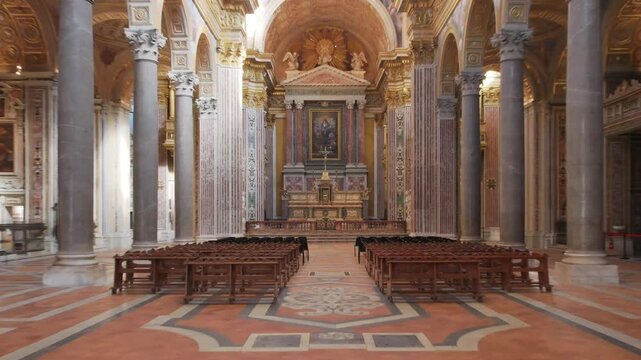 Chiesa dei Girolamini, baroque styled church and ecclesiastical complex in Naples, Italy	