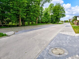 Fototapeta premium Nawierzchnia z betonowej kostki brukowej 