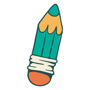Blue pencil doodle icon