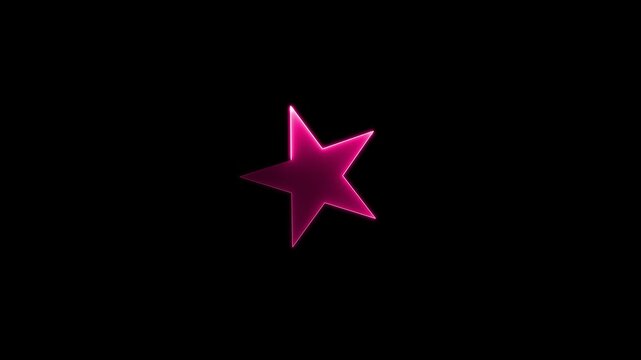 3D abstract light neon star frame on black background with laser show looped animation, 4k video asset of glowing geometric borders for modern digital design and creative video production,
