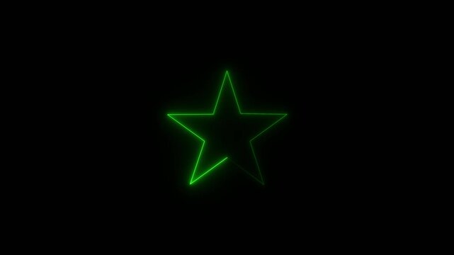Futuristic neon star laser light tunnel and glowing black background, seamless loop of high tech geometric lines moving through dark space, digital matrix concept 4k animation footage, 4k video