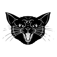 Fototapeta na wymiar Black magic cat head
