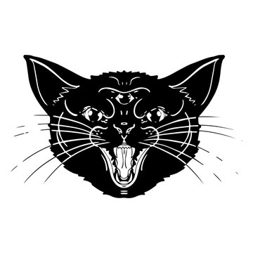 Black magic cat head