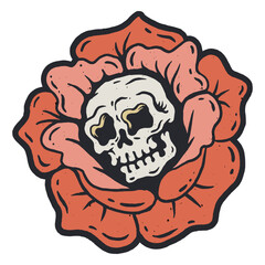 Obraz premium Skull inside a flower