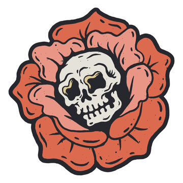 Skull inside a flower