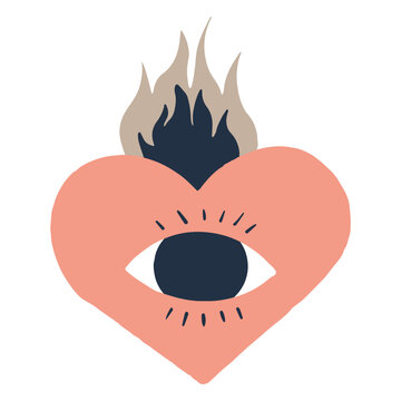 Modern witch eye heart
