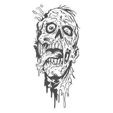 Zombie Halloween line art character