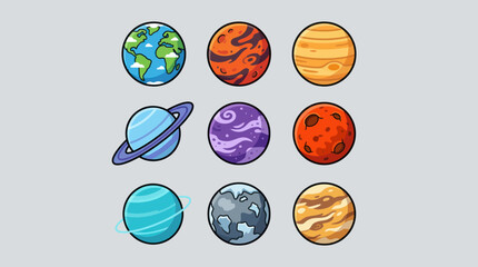 Planetary orbits and celestial bodies collection © Johnsoon