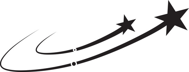 shooting stars with curved trail lines vector illustration on white background © Farzana