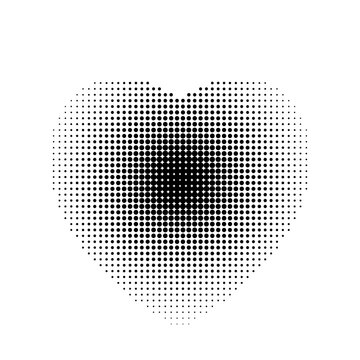 Black Heart Halftone Dot Gradient Colorful Abstract Background