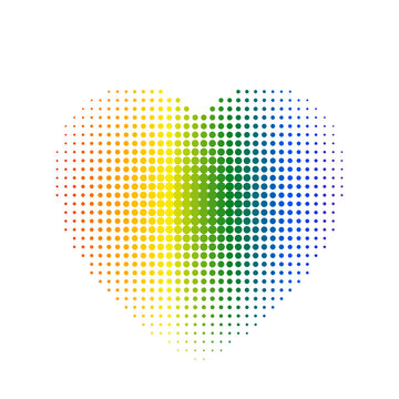 Rainbow Heart Halftone Dot Gradient Colorful Abstract Background