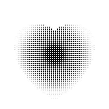 Black Heart Halftone Dot Gradient Colorful Abstract Background