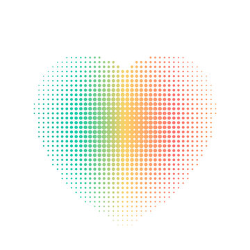 Tropical Heart Halftone Dot Gradient Colorful Abstract Background
