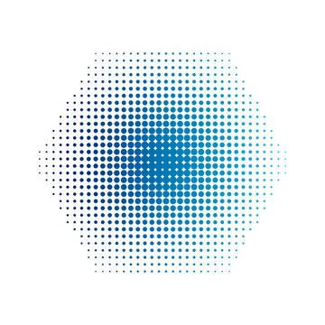 Ocean Blue Hexagon Halftone Dot Gradient Colorful Abstract Background
