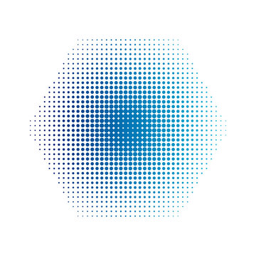 Ocean Blue Hexagon Halftone Dot Gradient Colorful Abstract Background