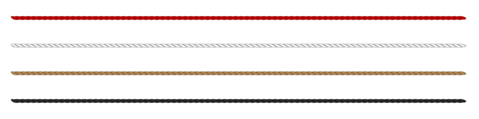 Textile twisted cord yarn thread rope overlay isolated on transparent background with realistic horizontal line string twine for decoration craft packaging branding sewing and design mockup © SharminAkter