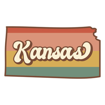 Kansas retro sunset states usa