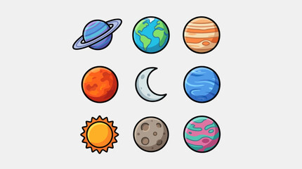 Set of celestial body icons © Johnsoon