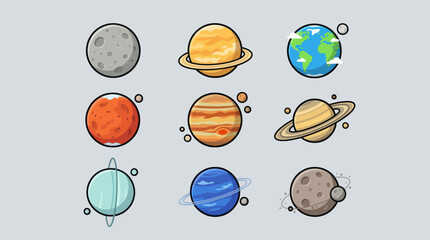 Set of celestial body icons © Johnsoon