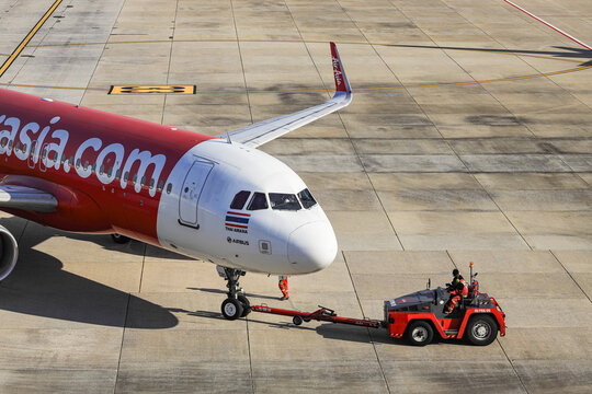 Airplane Tugs, Machine for push back the aircraft to taxiway, one in ground handling services.