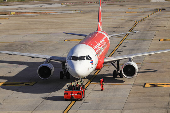Airplane Tugs, Machine for push back the aircraft to taxiway, one in ground handling services.