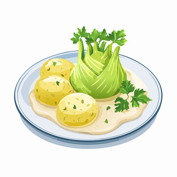 Kohlrabi in heller So&szlig;e mit Kartoffeln