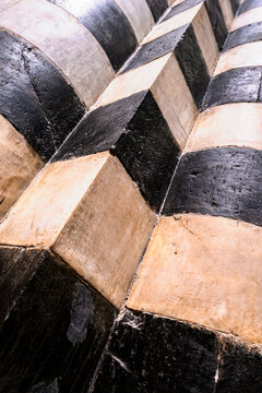 Closeup of marble columns of Siena Cathedral