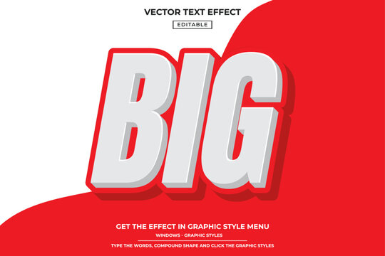 Big Bold Editable Vector Text Effect Template with Modern 3D Typography Style