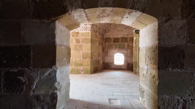 A view from the 15th-century Qaitbay Fort in Alexandria, Egypt. It was built from stones remaining from the Lighthouse of Alexandria, one of the wonders of the ancient world.