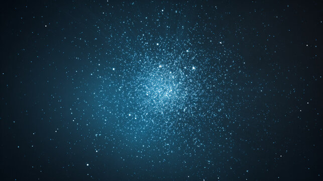 Abstract digital illustration of a starry night sky with bright blue and white stars scattered across a dark background, creating a cosmic atmosphere