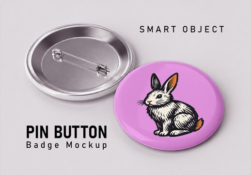 Pin Button Badge Mockup